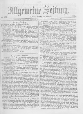 Allgemeine Zeitung Dienstag 28. November 1871
