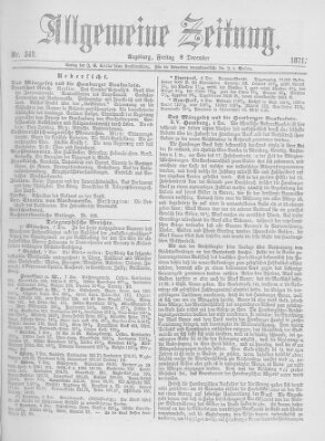 Allgemeine Zeitung Freitag 8. Dezember 1871