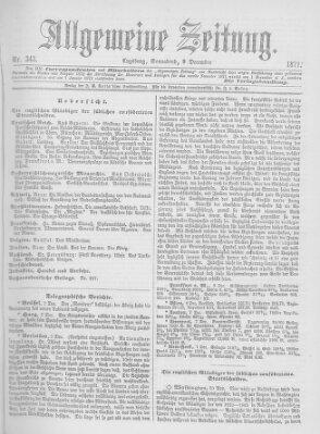 Allgemeine Zeitung Samstag 9. Dezember 1871