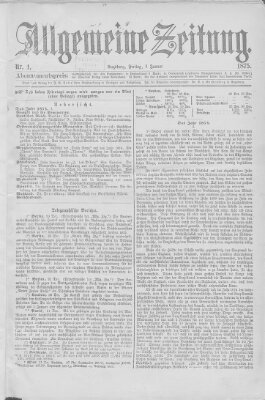 Allgemeine Zeitung Freitag 1. Januar 1875