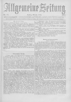 Allgemeine Zeitung Mittwoch 3. März 1875
