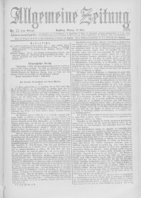 Allgemeine Zeitung Montag 15. März 1875