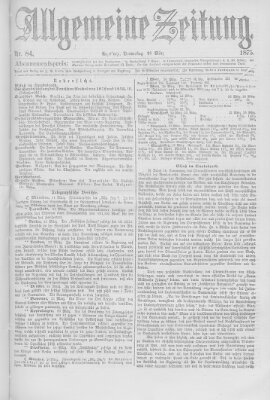 Allgemeine Zeitung Donnerstag 25. März 1875