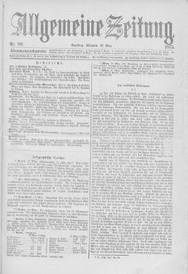 Allgemeine Zeitung Mittwoch 31. März 1875