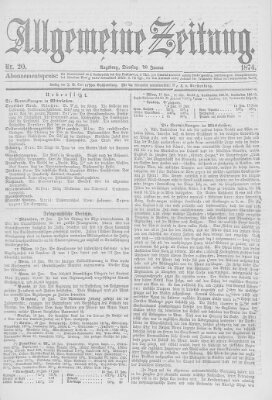 Allgemeine Zeitung Dienstag 20. Januar 1874