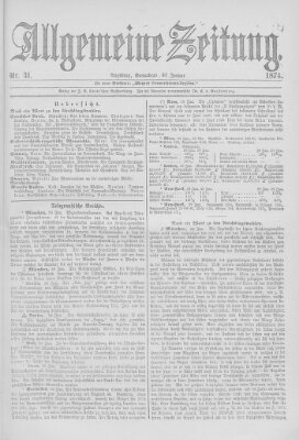Allgemeine Zeitung Samstag 31. Januar 1874
