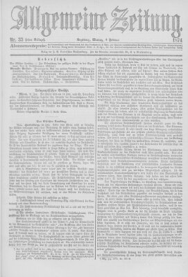 Allgemeine Zeitung Montag 2. Februar 1874
