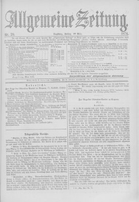 Allgemeine Zeitung Freitag 20. März 1874