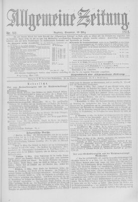 Allgemeine Zeitung Samstag 21. März 1874