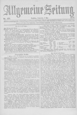 Allgemeine Zeitung Samstag 9. Mai 1874