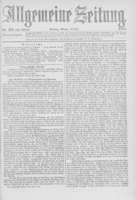 Allgemeine Zeitung Montag 15. Juni 1874