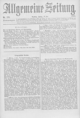 Allgemeine Zeitung Freitag 19. Juni 1874