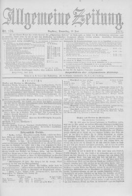 Allgemeine Zeitung Donnerstag 25. Juni 1874
