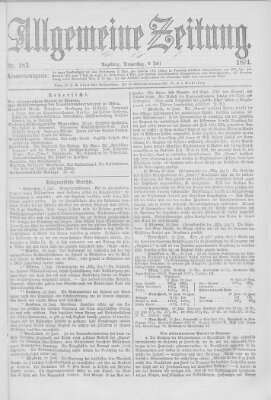 Allgemeine Zeitung Donnerstag 2. Juli 1874