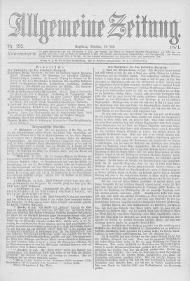 Allgemeine Zeitung Dienstag 14. Juli 1874