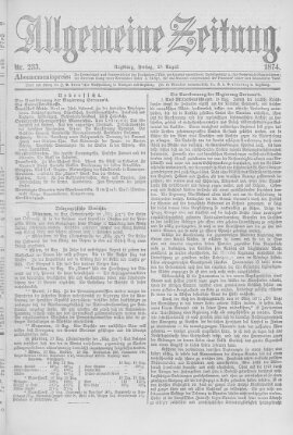 Allgemeine Zeitung Freitag 21. August 1874