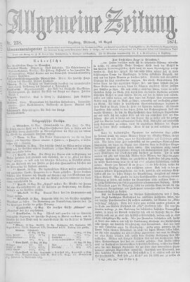 Allgemeine Zeitung Mittwoch 26. August 1874