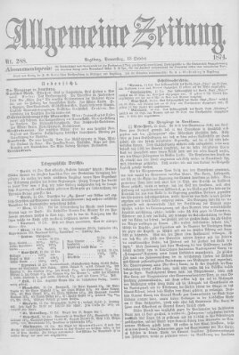 Allgemeine Zeitung Donnerstag 15. Oktober 1874