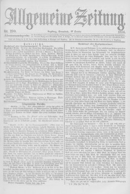 Allgemeine Zeitung Samstag 17. Oktober 1874