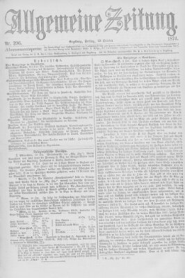 Allgemeine Zeitung Freitag 23. Oktober 1874