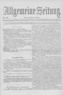 Allgemeine Zeitung Mittwoch 2. Dezember 1874