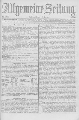 Allgemeine Zeitung Mittwoch 30. Dezember 1874