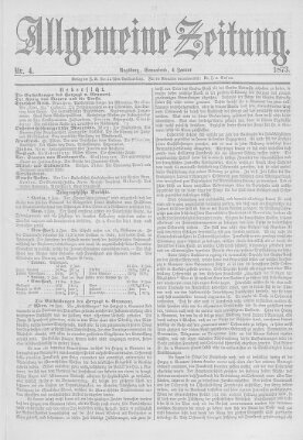 Allgemeine Zeitung Samstag 4. Januar 1873