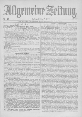 Allgemeine Zeitung Freitag 17. Januar 1873