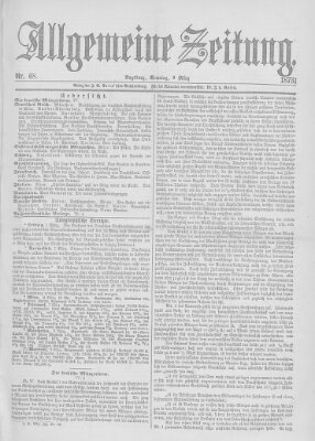 Allgemeine Zeitung Sonntag 9. März 1873