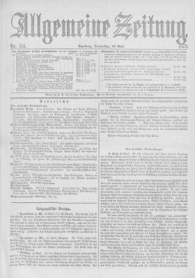 Allgemeine Zeitung Donnerstag 24. April 1873