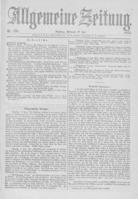 Allgemeine Zeitung Mittwoch 25. Juni 1873