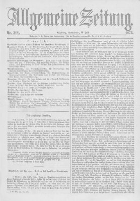 Allgemeine Zeitung Samstag 19. Juli 1873