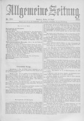Allgemeine Zeitung Freitag 22. August 1873