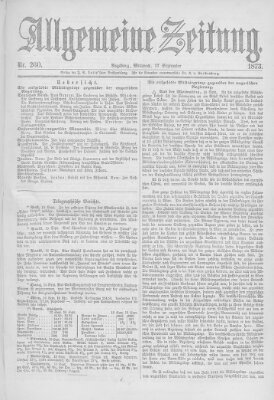 Allgemeine Zeitung Mittwoch 17. September 1873