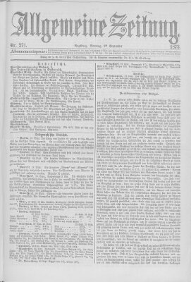 Allgemeine Zeitung Sonntag 28. September 1873