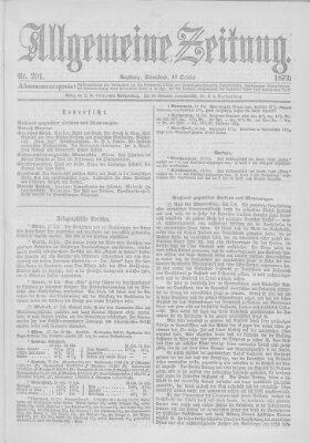 Allgemeine Zeitung Samstag 18. Oktober 1873