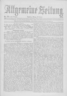 Allgemeine Zeitung Montag 20. Oktober 1873
