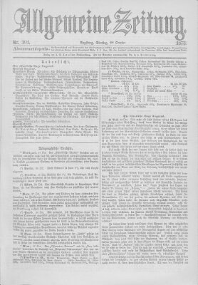 Allgemeine Zeitung Dienstag 28. Oktober 1873