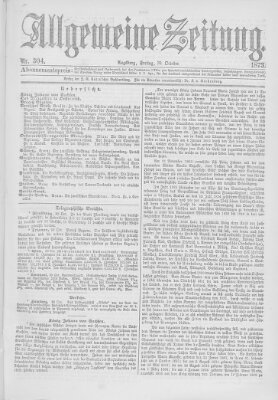 Allgemeine Zeitung Freitag 31. Oktober 1873
