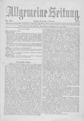 Allgemeine Zeitung Donnerstag 6. November 1873