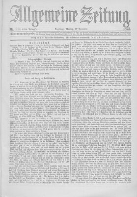 Allgemeine Zeitung Montag 10. November 1873