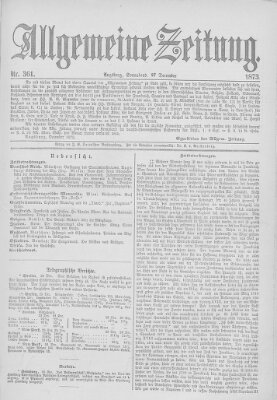 Allgemeine Zeitung Samstag 27. Dezember 1873
