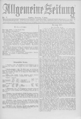 Allgemeine Zeitung Donnerstag 6. Januar 1876