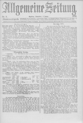 Allgemeine Zeitung Samstag 8. Januar 1876