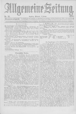 Allgemeine Zeitung Mittwoch 2. Februar 1876