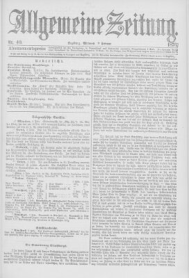 Allgemeine Zeitung Mittwoch 9. Februar 1876
