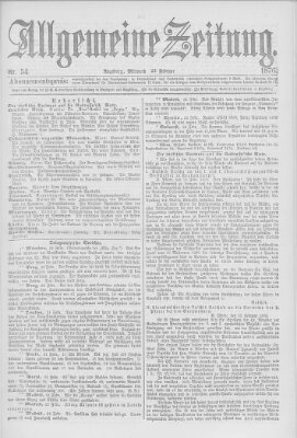Allgemeine Zeitung Mittwoch 23. Februar 1876