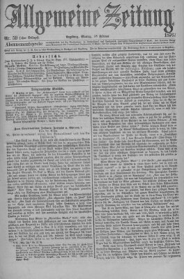 Allgemeine Zeitung Montag 28. Februar 1876