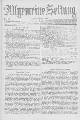 Allgemeine Zeitung Dienstag 7. März 1876