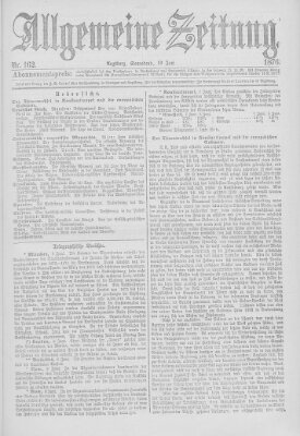 Allgemeine Zeitung Samstag 10. Juni 1876
